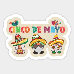 cinco de mayo gnomies Sticker